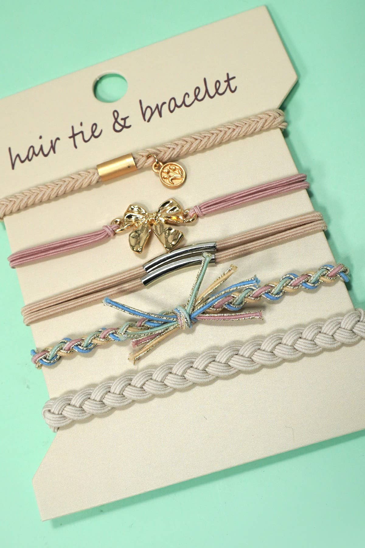 JOSSLYN by wall to wall - BOHO DUAL FUNCTION KNOT BRACELET HAIR TIES | 40BH104: BOW