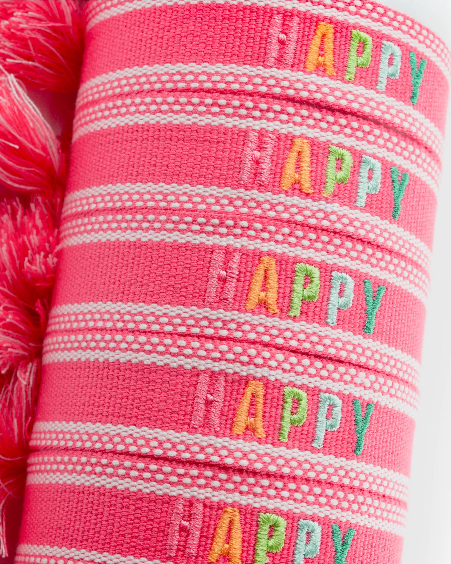 Cleary Lane - Colorful Embroidered Bracelets: Hot Pink | Be Kind
