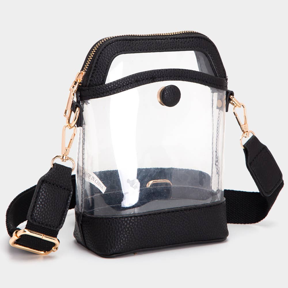 Clear Crossbody Bag: Silver