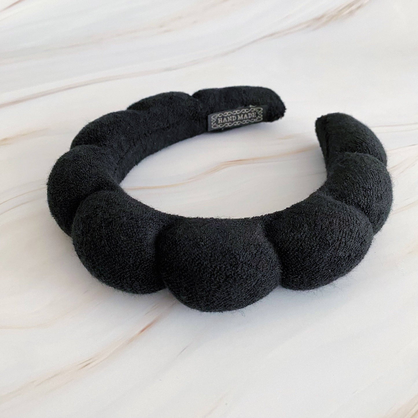 Terry Puffy Soft Headband: White