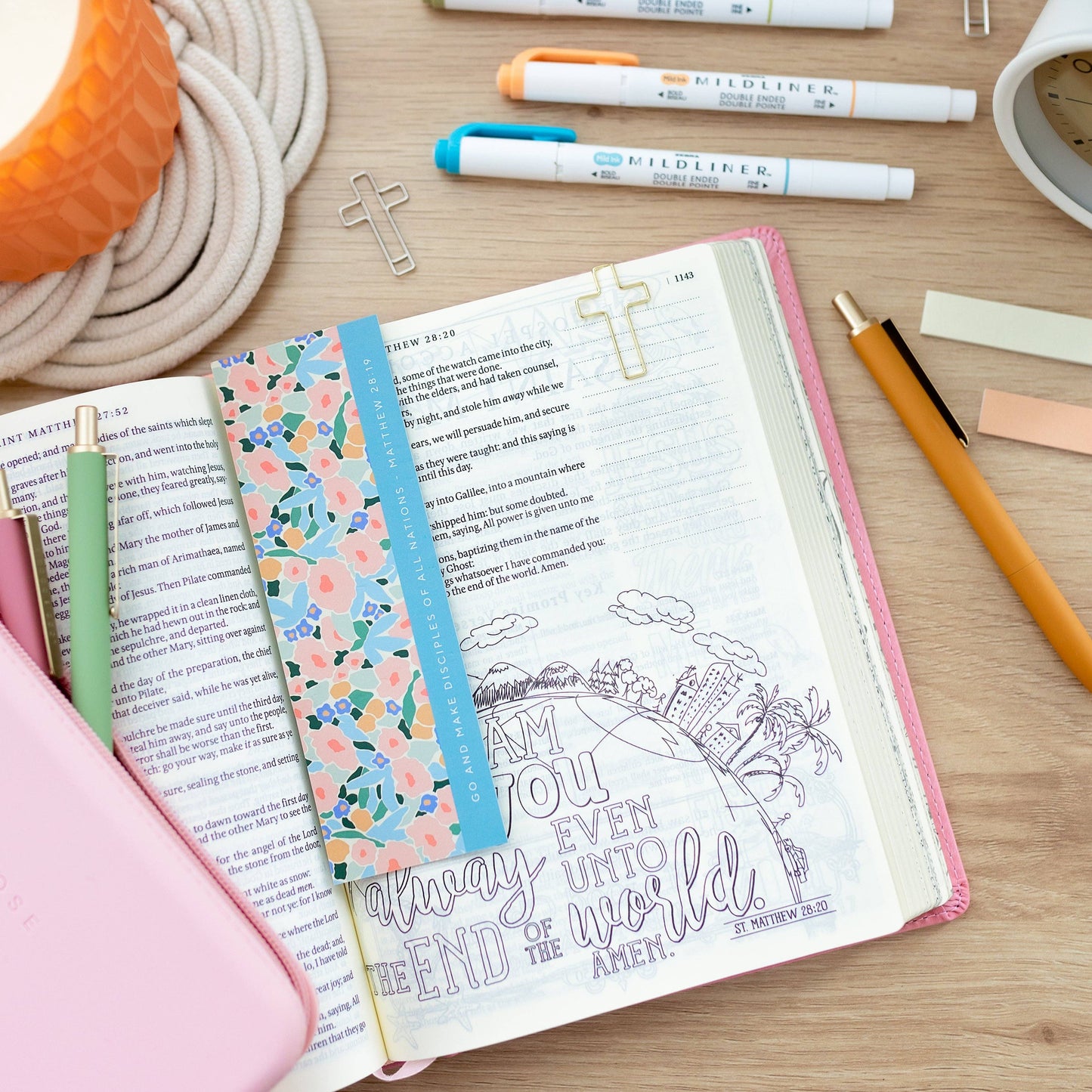 Ryan & Rose - Bookmark + Cross Paper Clips: Bookmark + Cross Paper Clips