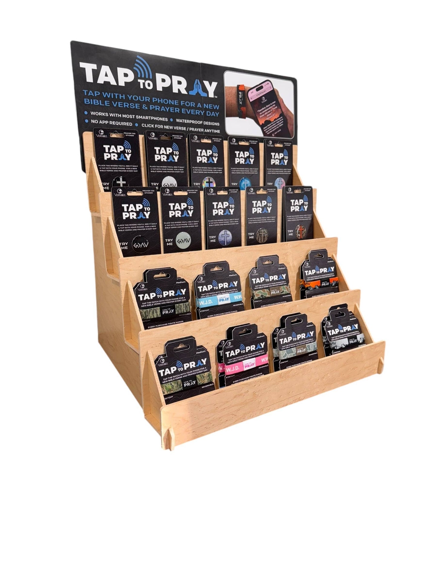 Versible - Tap To Pray Wristbands - Tap W/Phone For Daily Verse/Prayer: Small / Blue Mountains & Green Forests