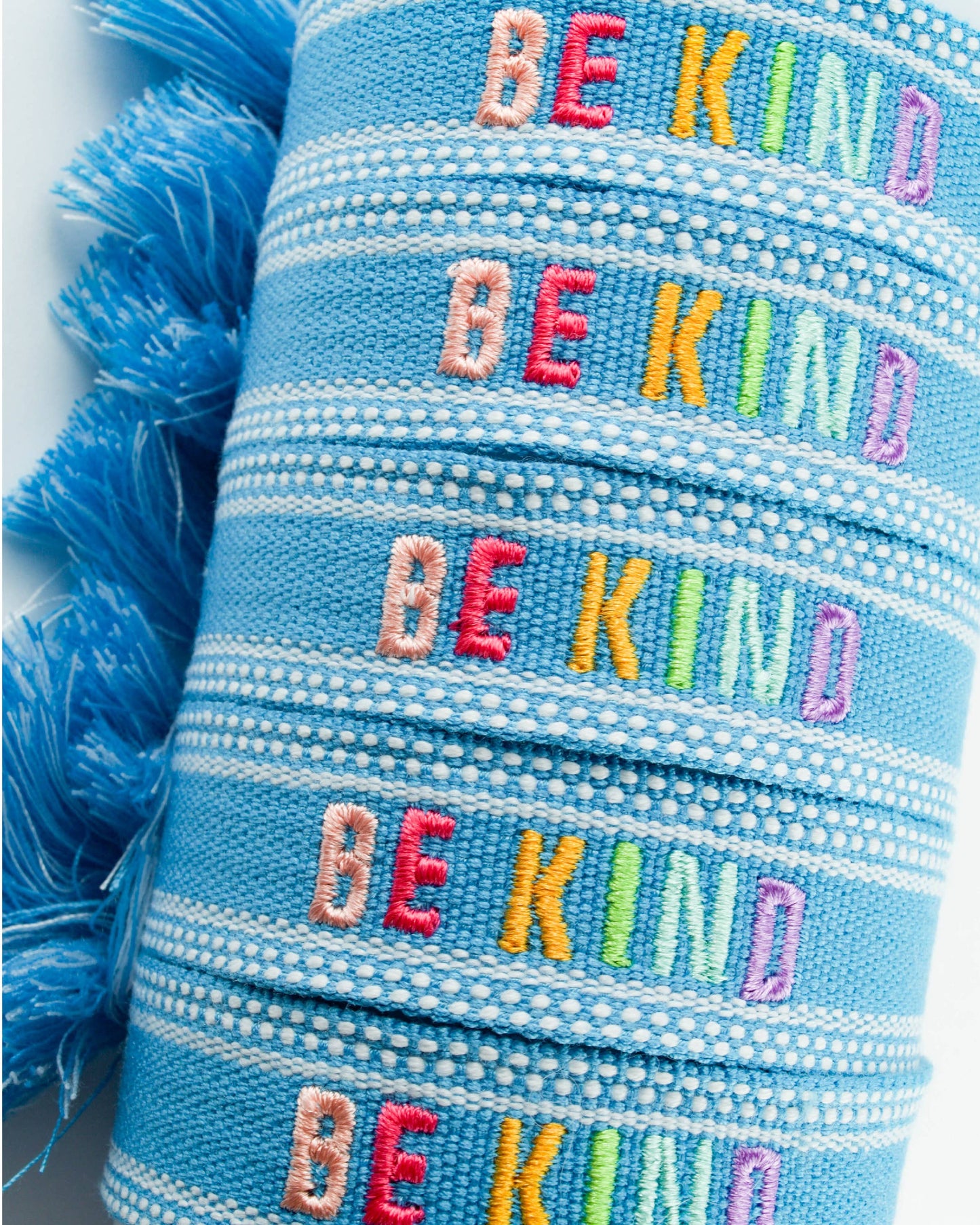 Cleary Lane - Colorful Embroidered Bracelets: Hot Pink | Be Kind