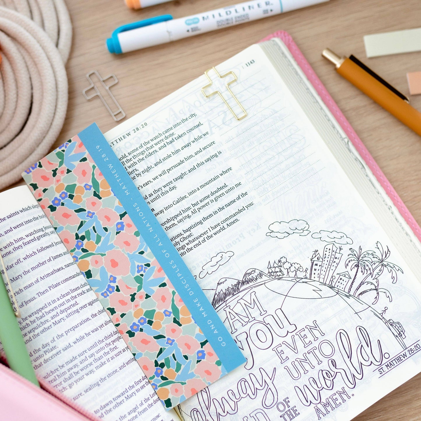 Ryan & Rose - Bookmark + Cross Paper Clips: Bookmark + Cross Paper Clips