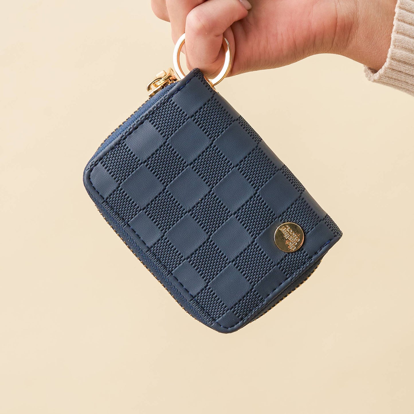 The Darling Effect - Zip Around Wallet-Navy Check