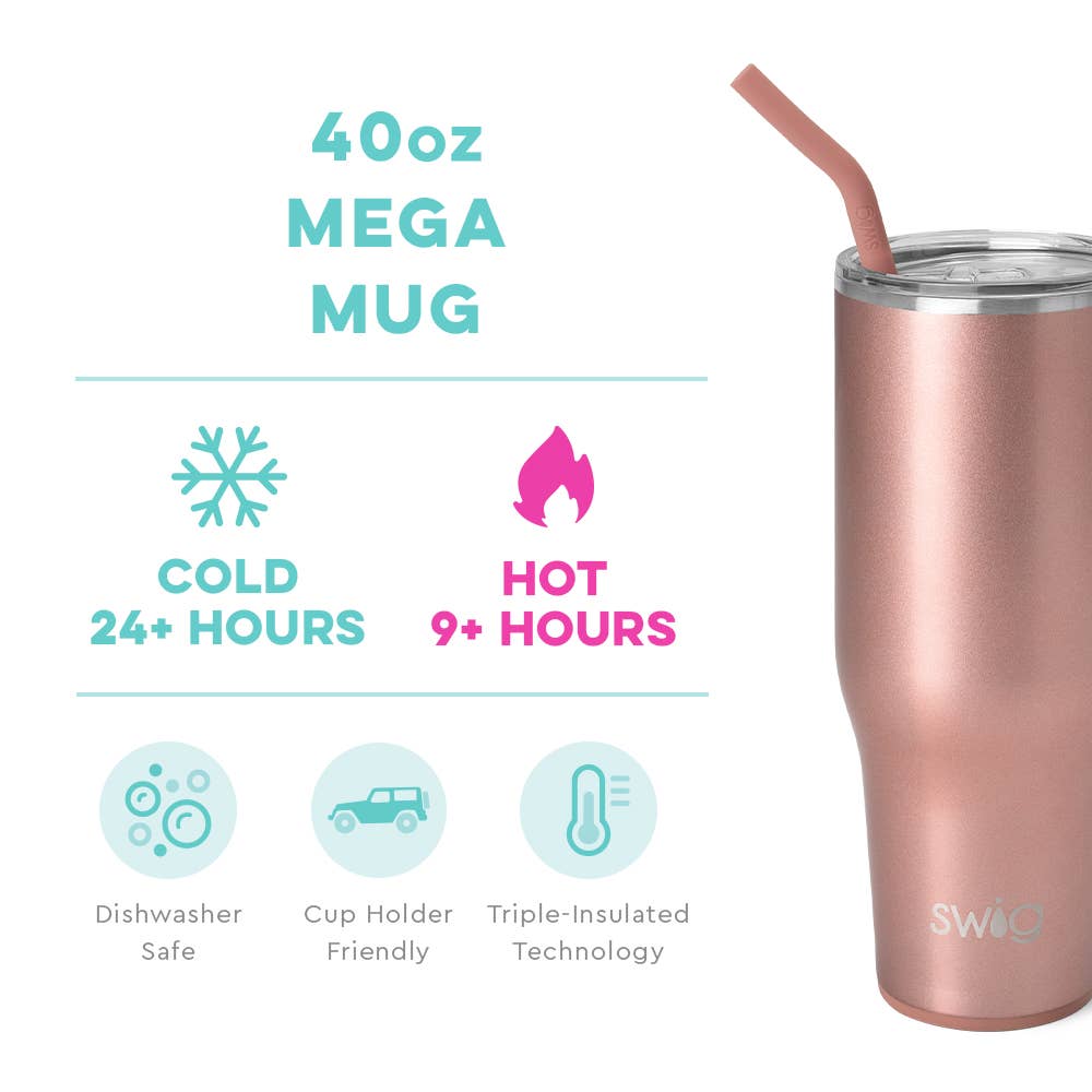 Swig Life - Shimmer Rose Gold Mega Mug (40oz)