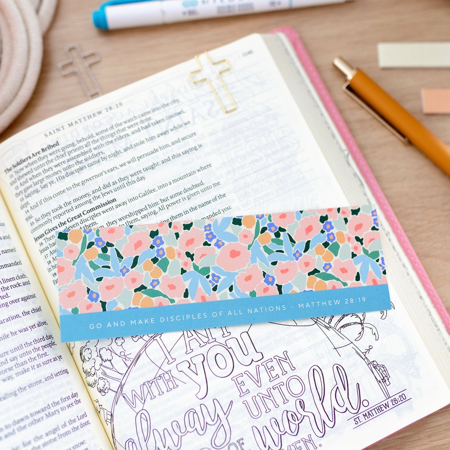 Ryan & Rose - Bookmark + Cross Paper Clips: Bookmark + Cross Paper Clips