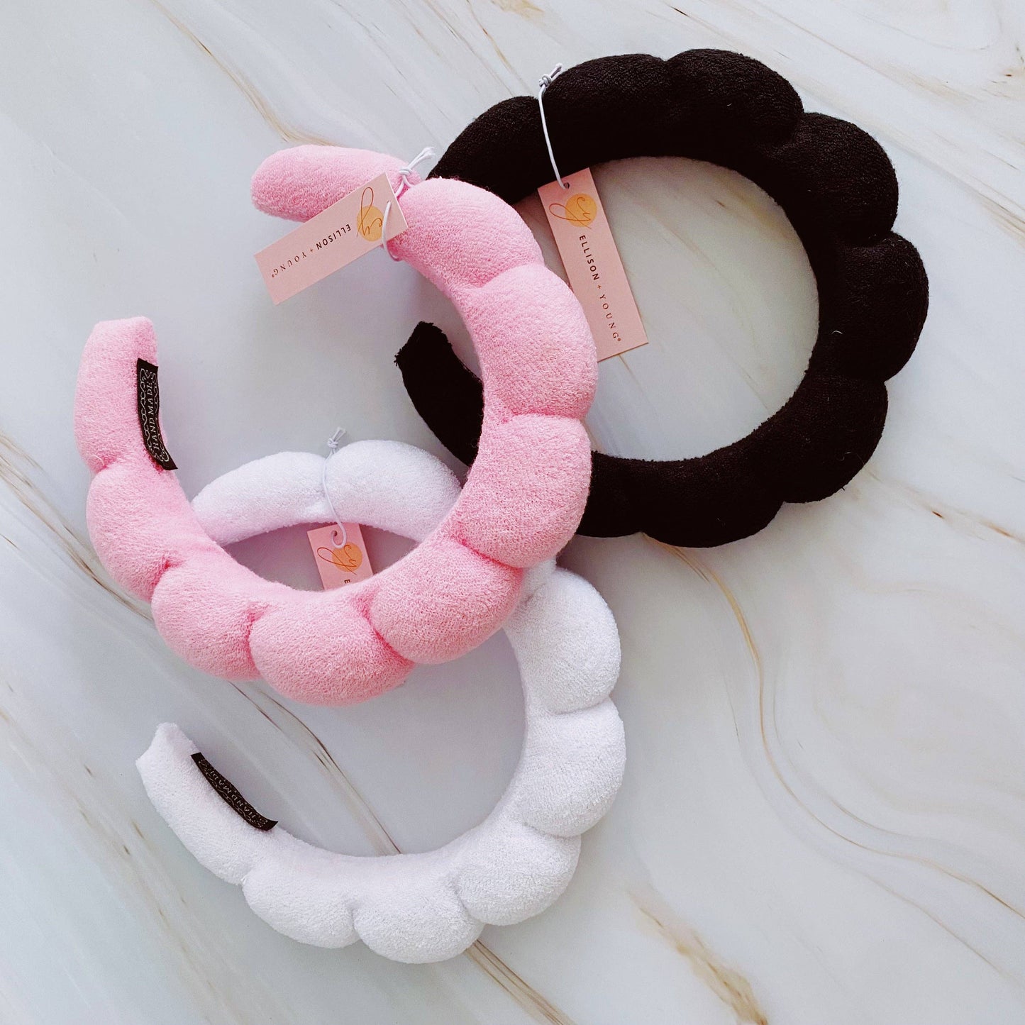 Terry Puffy Soft Headband: White
