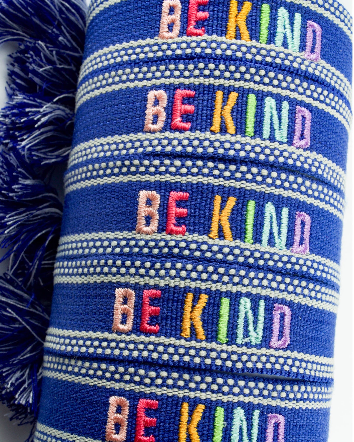 Cleary Lane - Colorful Embroidered Bracelets: Hot Pink | Be Kind