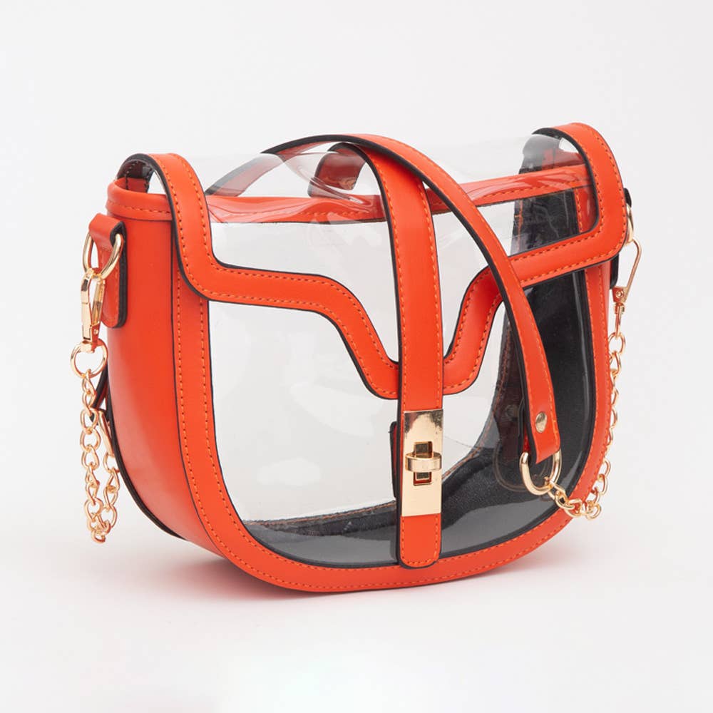 Clear Transparent Saddle Bag: Blue