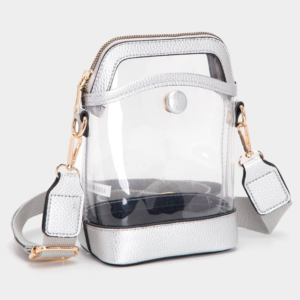 Clear Crossbody Bag: Silver