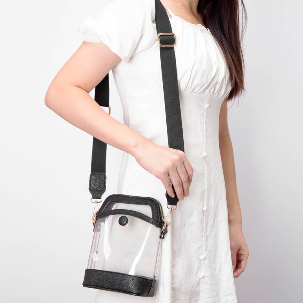Clear Crossbody Bag: Silver
