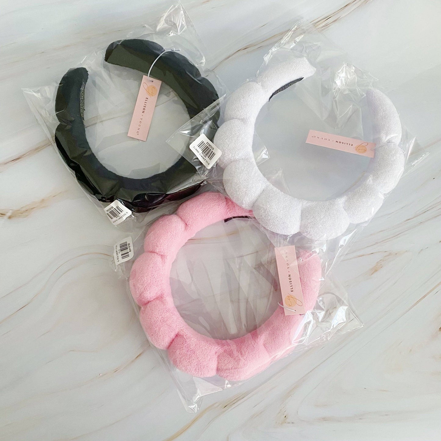Terry Puffy Soft Headband: White