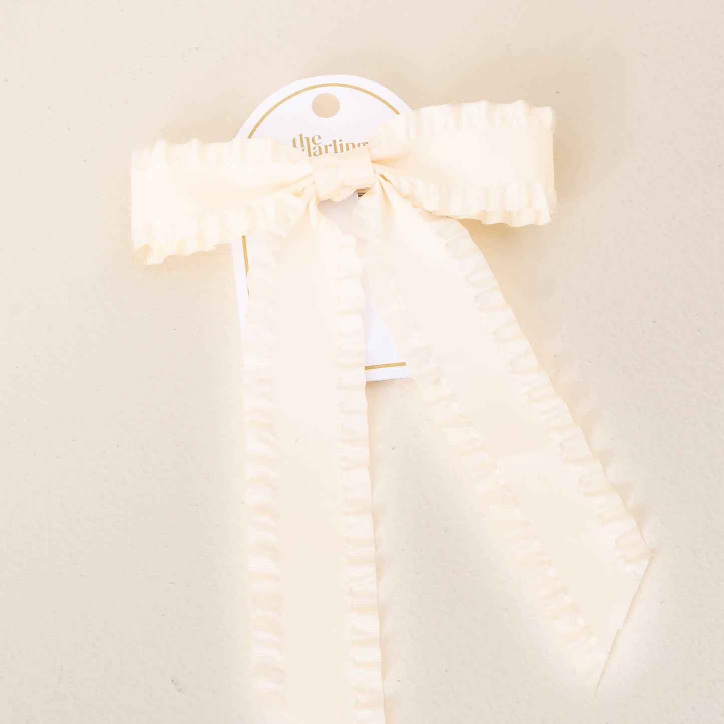The Darling Effect - Ruffle Hair Bow- Cream