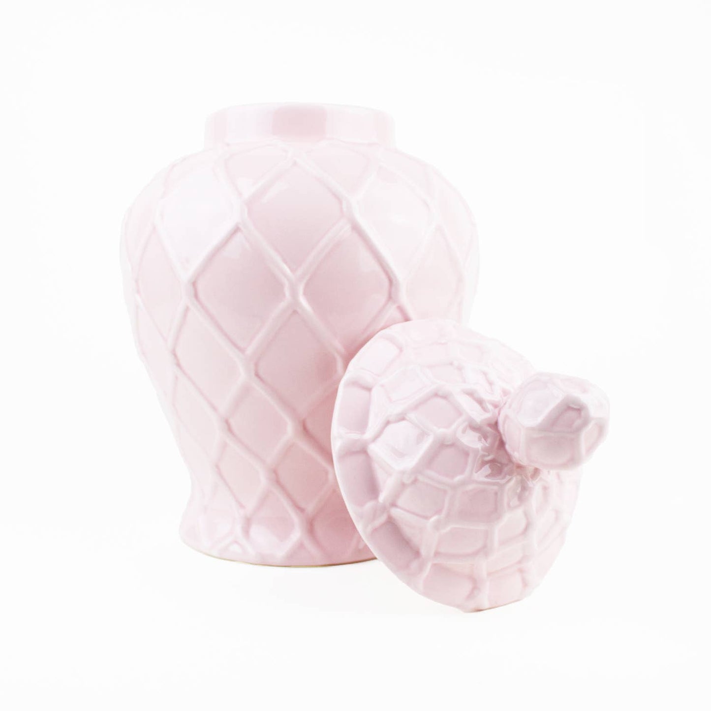 8 Oak Lane - Pink Textured Ginger Jar - Extra Large
