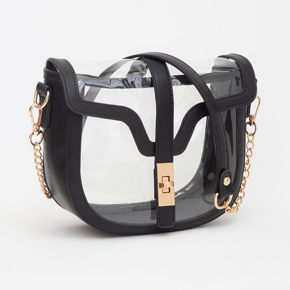 Clear Transparent Saddle Bag: Blue