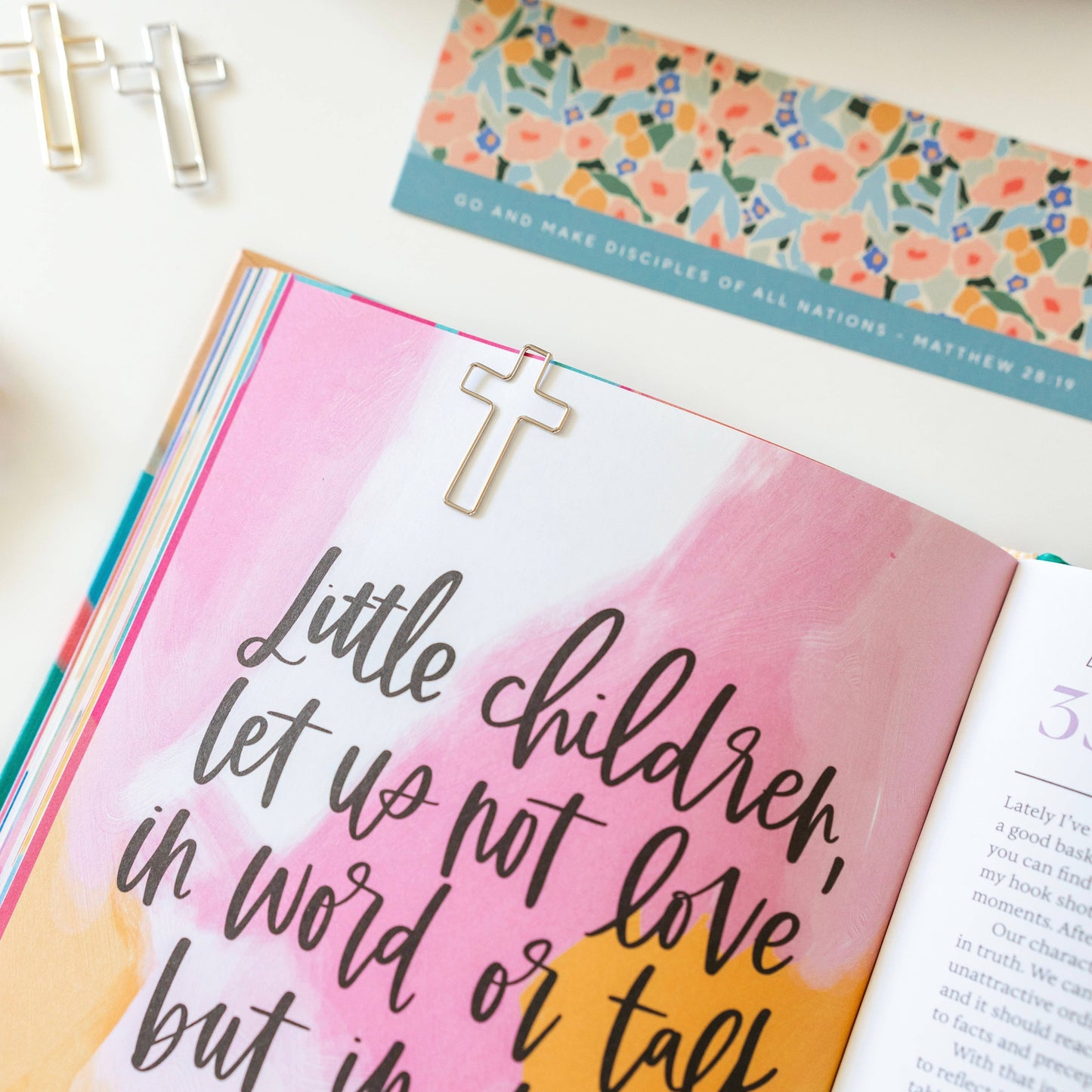 Ryan & Rose - Bookmark + Cross Paper Clips: Bookmark + Cross Paper Clips