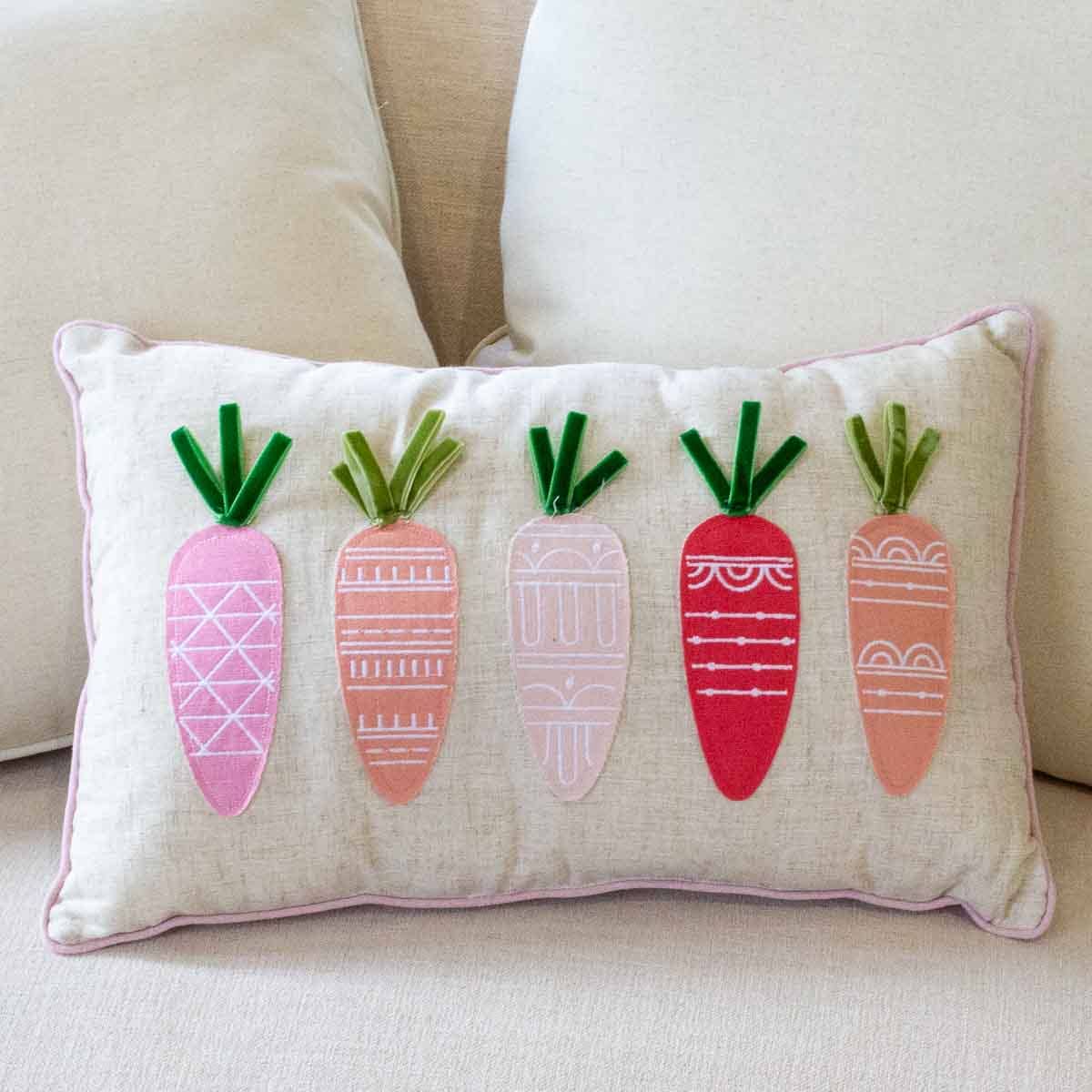 The Royal Standard - Carrot Pillow Oat/Pink/Green 13x20