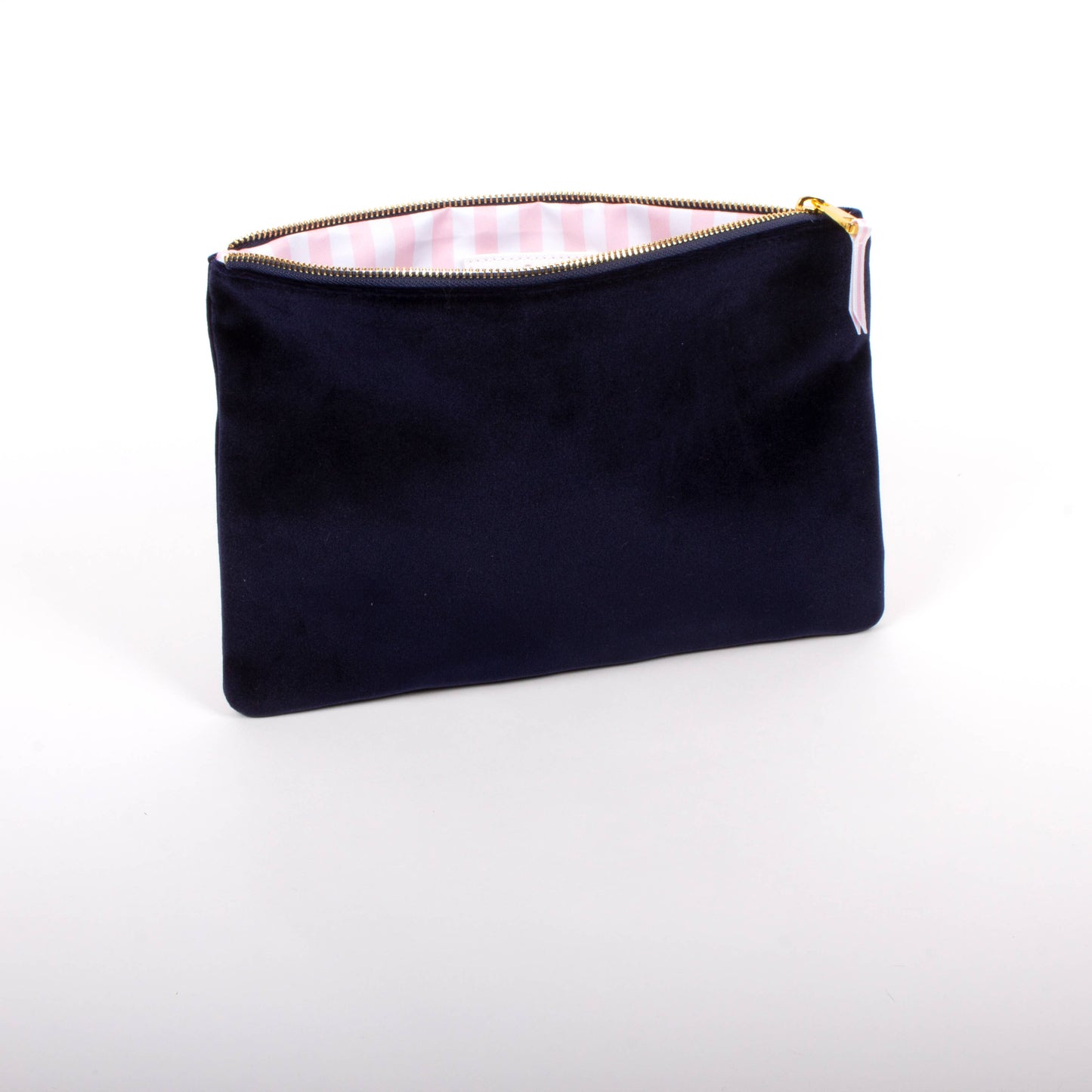 8 Oak Lane - Navy Velvet Flat Pouch - Large