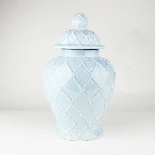 8 Oak Lane - Light Blue Textured Ginger Jar - Large