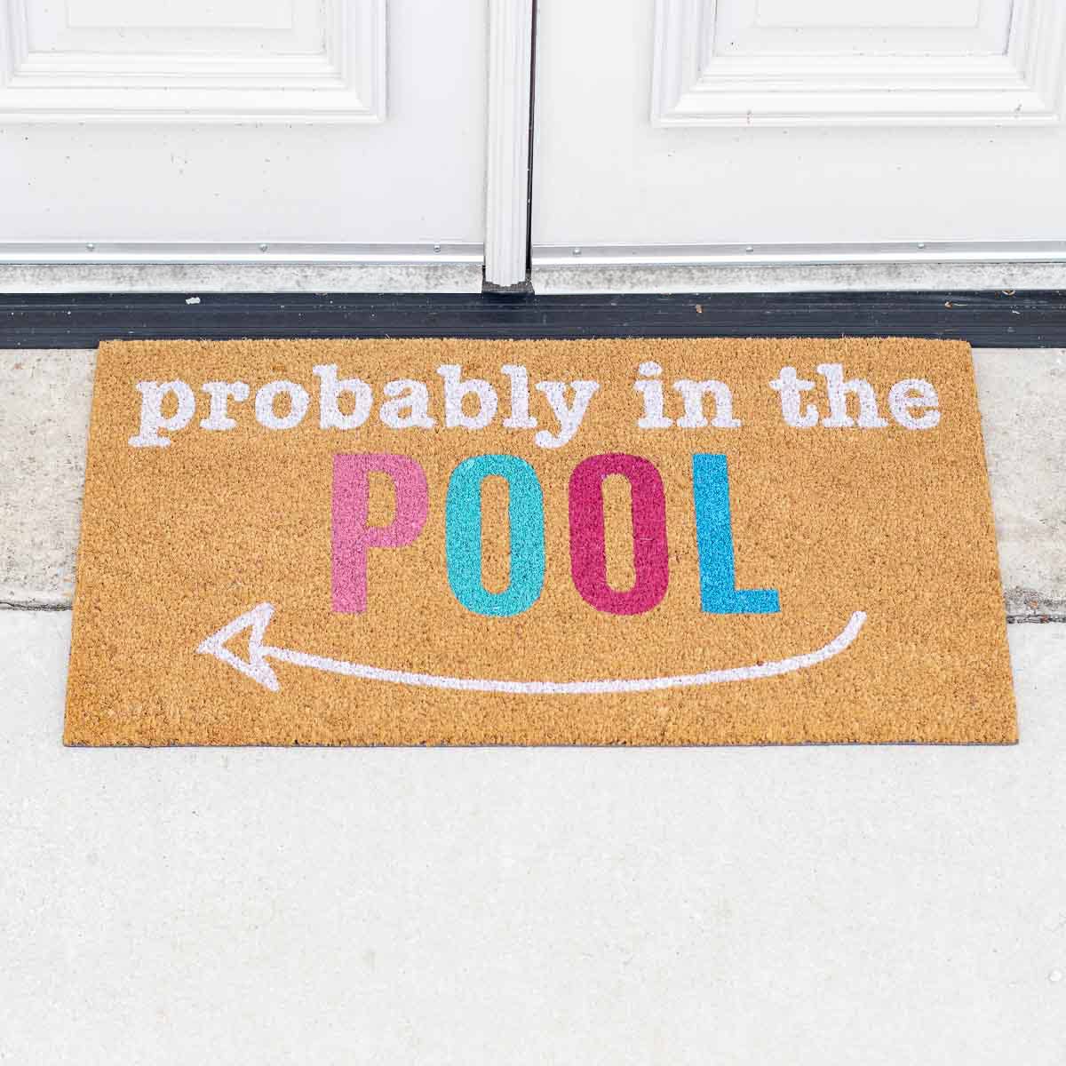 The Royal Standard - Probably In the Pool Coir Doormat Natural/Multi 30x18