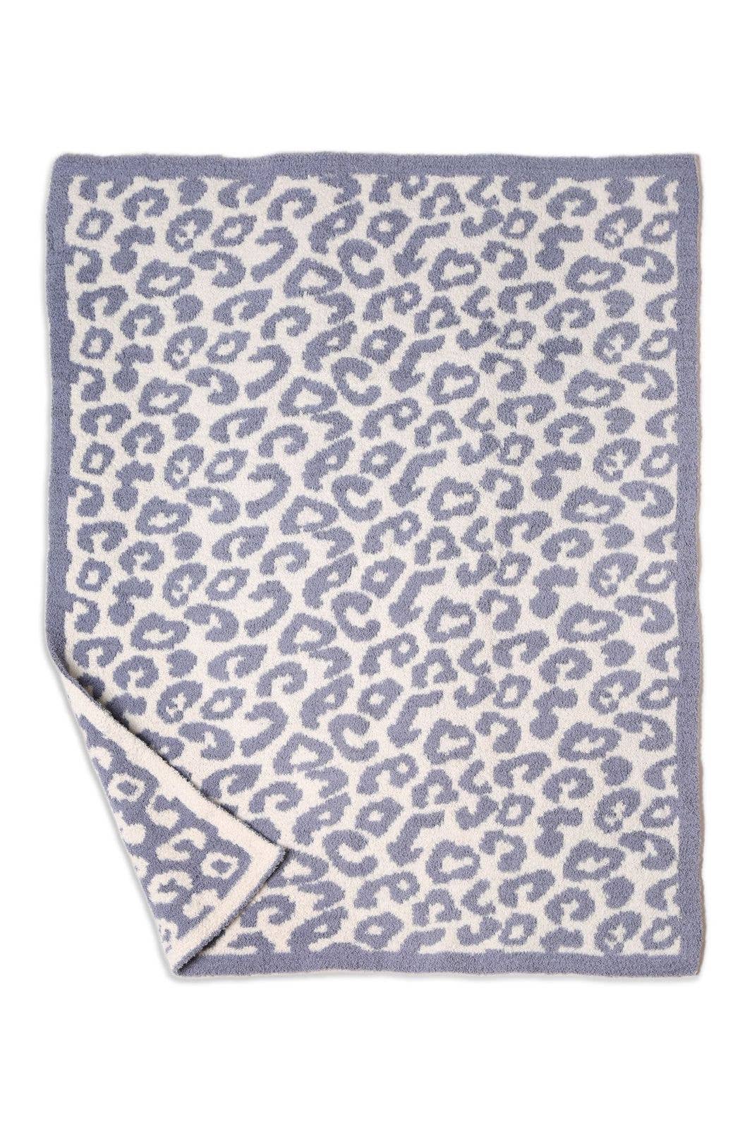 Prep Obsessed Wholesale - Luxury Cozy Kids Blanket - Blue Leopard