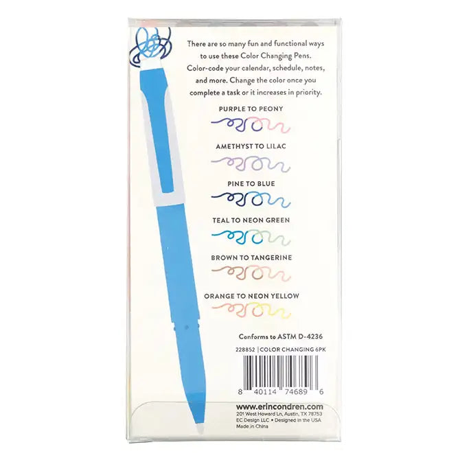 Erin Condren Design - Color Changing Gel Pens 6-pack
