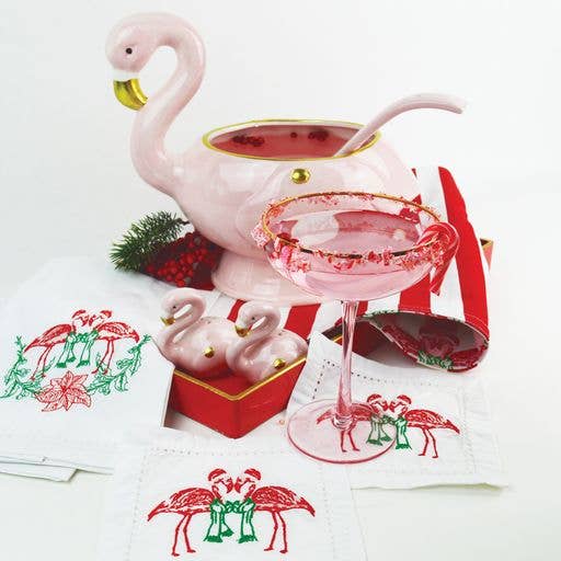 8 Oak Lane - Flamingo Punch Bowl & Ladle
