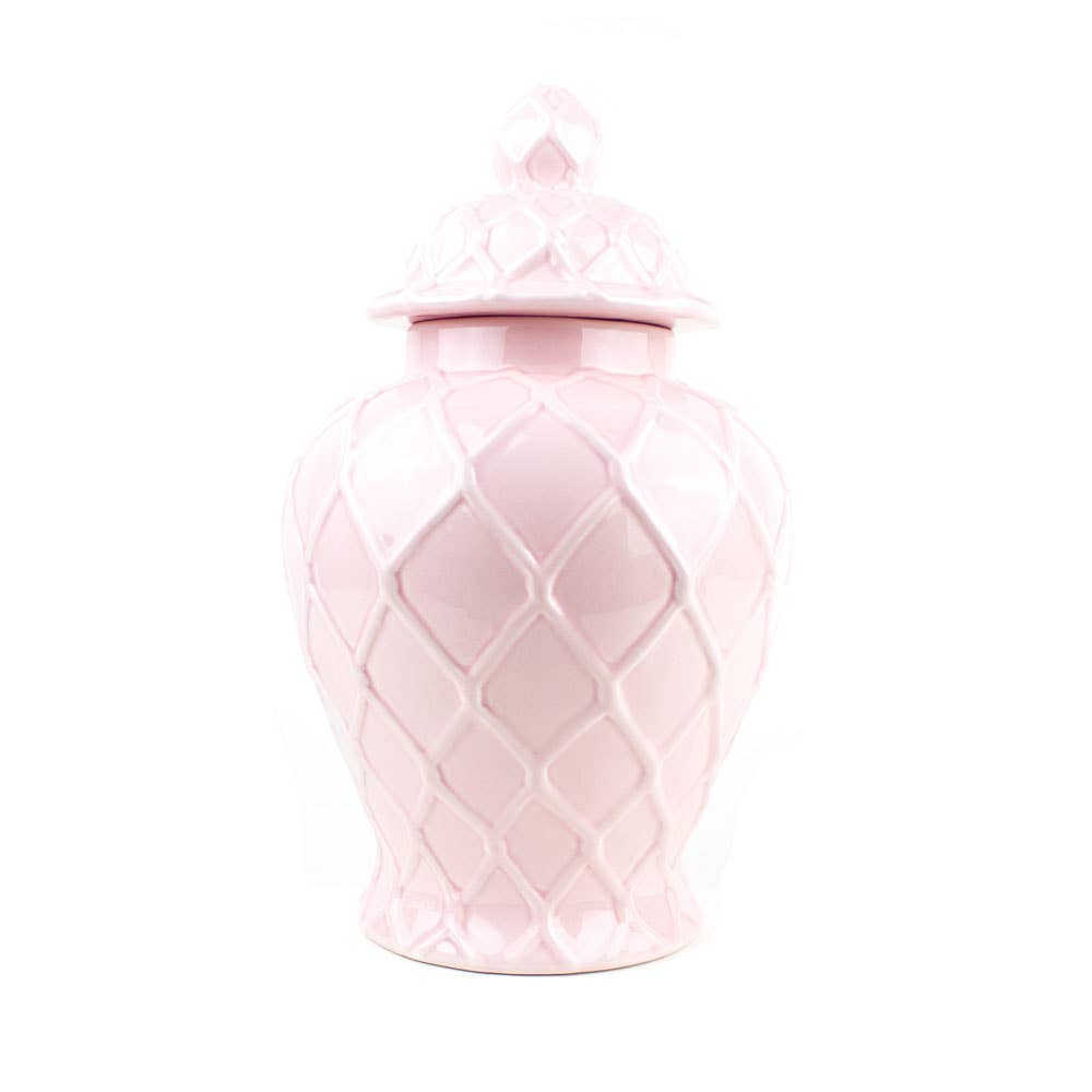 8 Oak Lane - Pink Textured Ginger Jar - Extra Large
