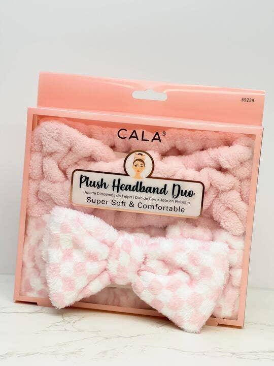 Prep Obsessed Wholesale - Checkered Plush Headband Duo