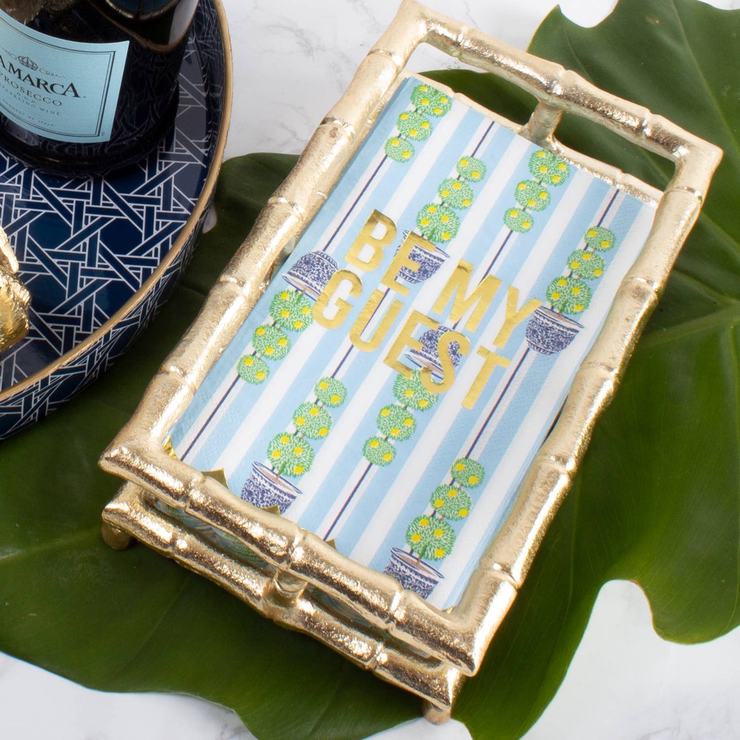 8 Oak Lane - Gold Bamboo Guest Towel Tray