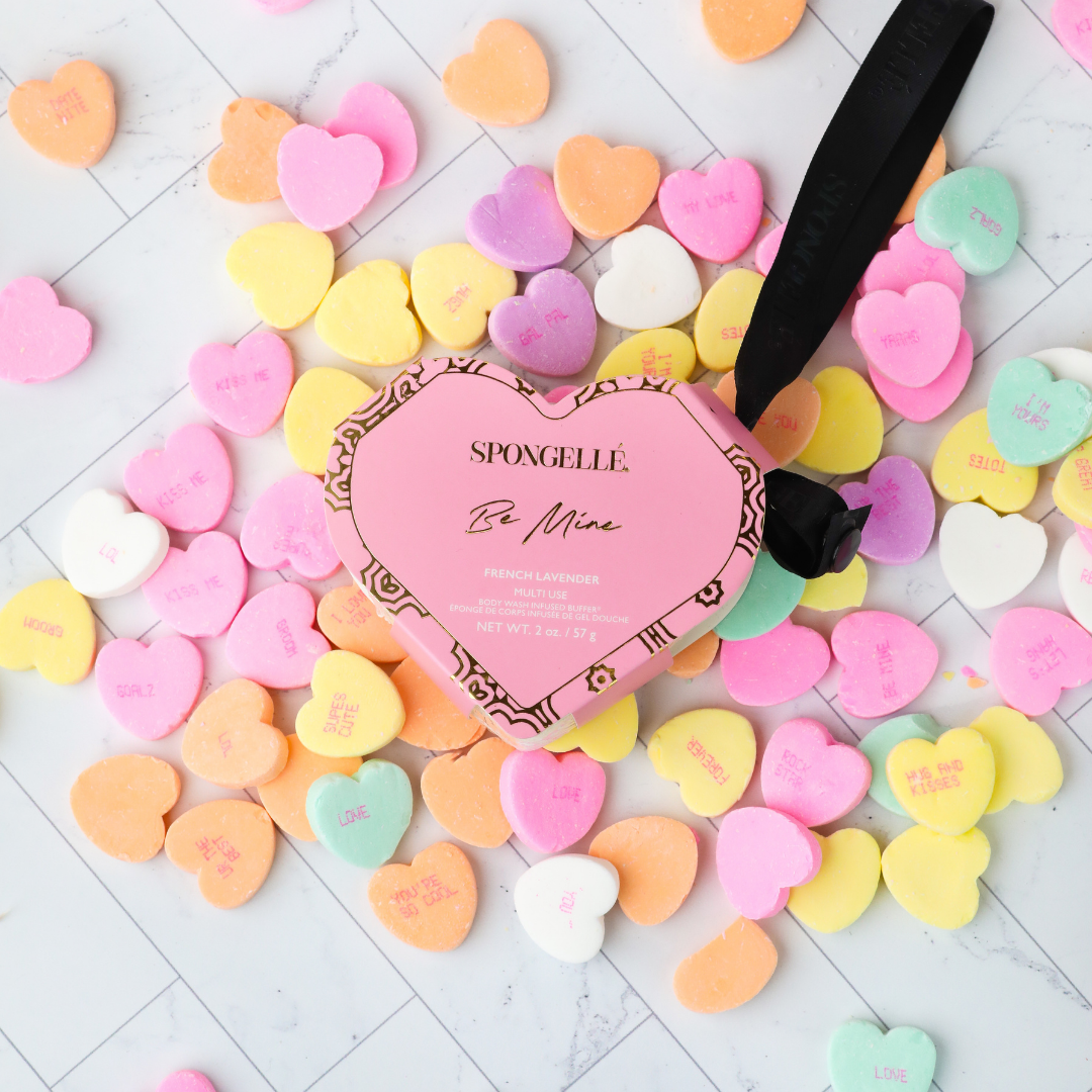 Spongellé - Be Mine Heart Buffer | French Lavender | Valentines Day Gift