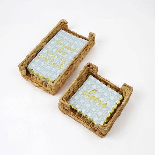8 Oak Lane - Natural Woven Cocktail Napkin Tray