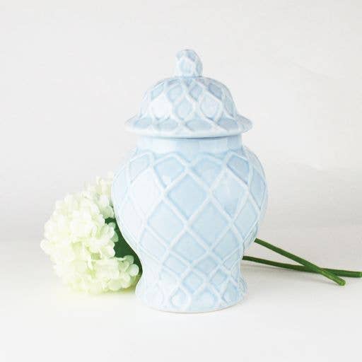 8 Oak Lane - Light Blue Textured Ginger Jar - Small