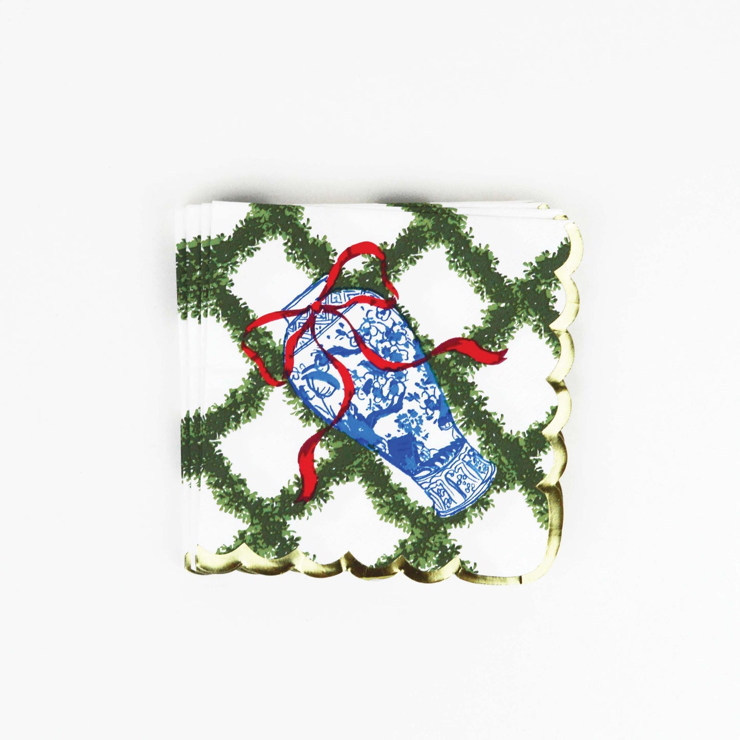 8 Oak Lane - Boxwood Ginger Jar Paper Beverage Napkin Packs