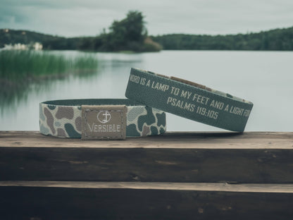 Versible - River Rock Camo Collection: Medium / Sage - Philippians 4:13