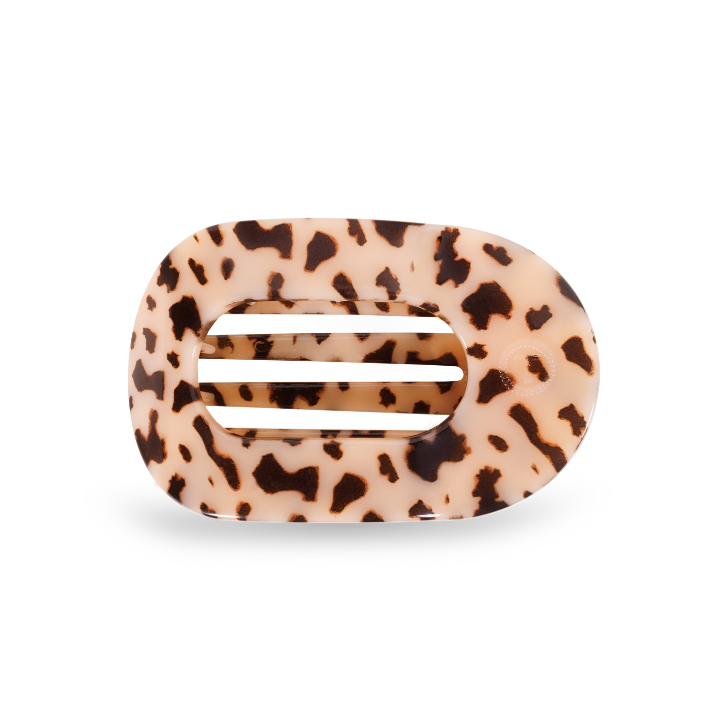 TELETIES - Round Flat Hair Clip | Medium | Blonde Tortoise