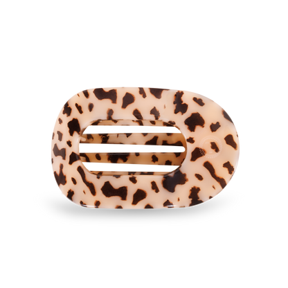 TELETIES - Round Flat Hair Clip | Medium | Blonde Tortoise