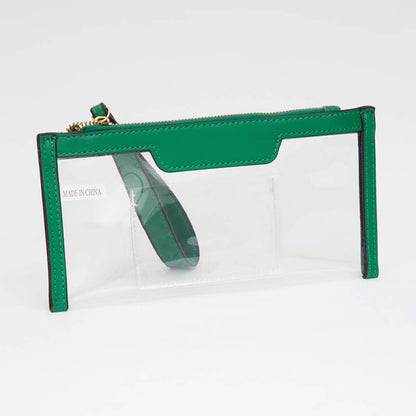 Clear  Flap Wristlet Pouch / Clutch Bag: White