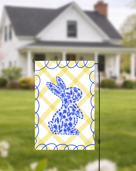 Doodles By Rebekah - Chinoiserie Rabbit Garden Flag