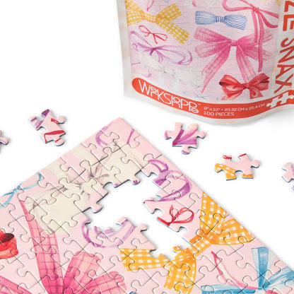 WerkShoppe - Ribbons & Bows 100 Piece Puzzle Snax | Valentine's Day