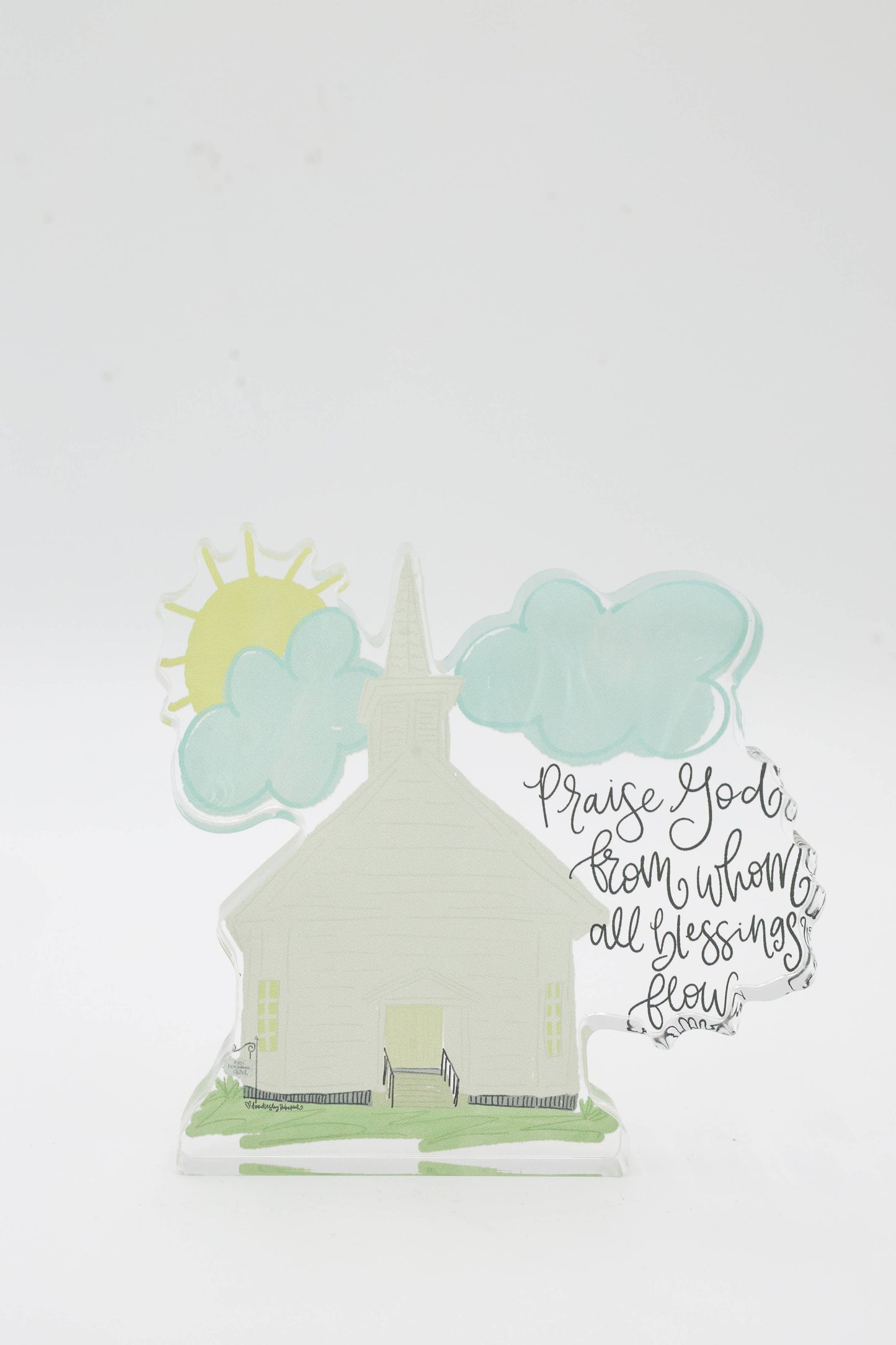 Doodles By Rebekah - Doxology Church Acrylic Shelf Sitter