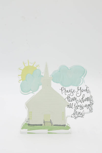 Doodles By Rebekah - Doxology Church Acrylic Shelf Sitter
