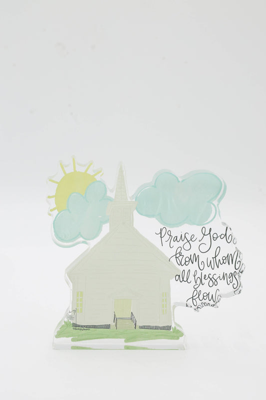 Doodles By Rebekah - Doxology Church Acrylic Shelf Sitter