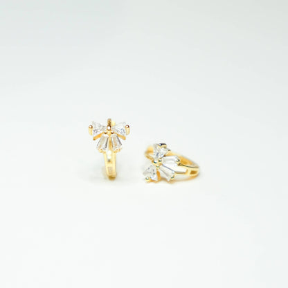 Rock Paper Scissors - Coquette Bow Huggie Earring