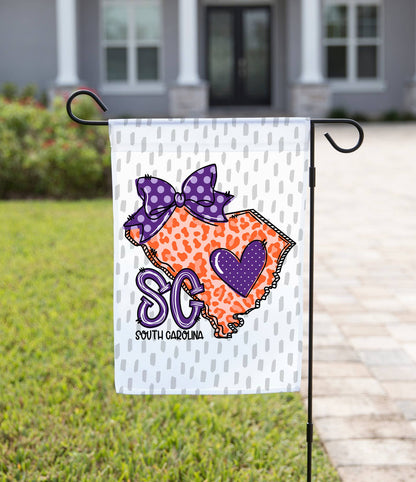 The Navy Knot - States Garden Flag - South Carolina with Purple Heart: 12" x 18" - Double-Sided