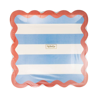 My Mind’s Eye - HAM1141 - Hamptons Stripes 9" Ric Rac Trim Paper Plate