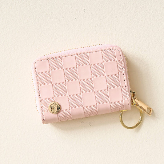 The Darling Effect - Zip Around Wallet-Blush Check