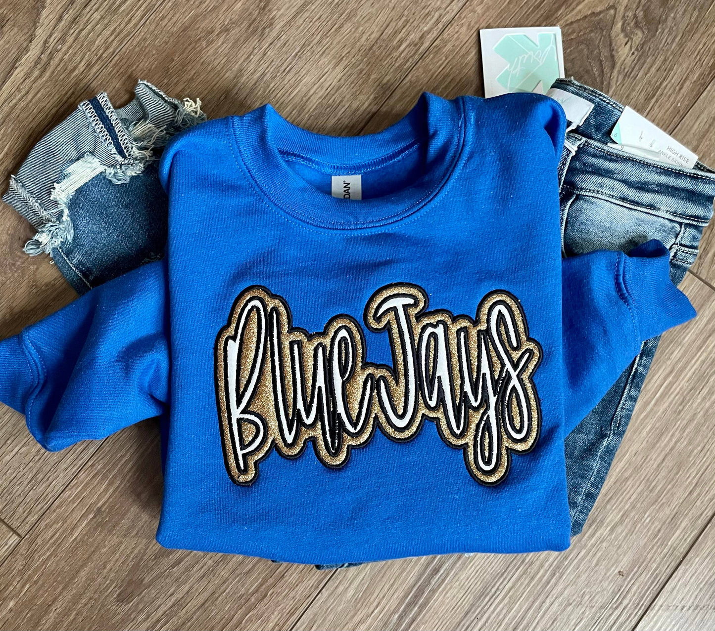 Glitter Spirit Applique sweatshirt: YS