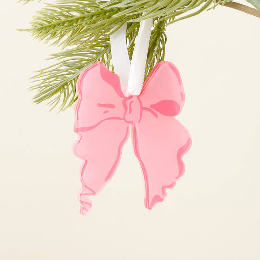 The Darling Effect - Holiday Tree Ornament-Pink Bow Shape